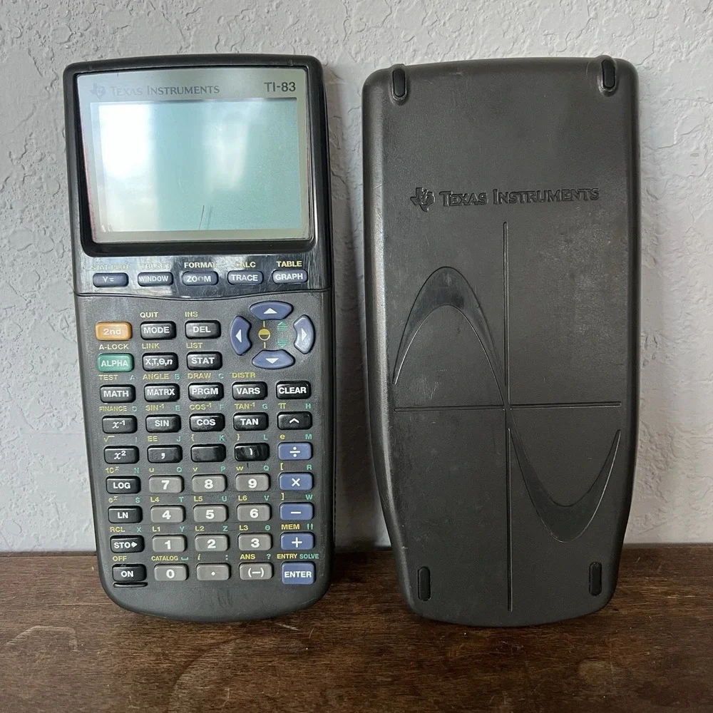 Texas Instruments TI-83 Plus Black Graphing Calculator w/ Cover Tested Working